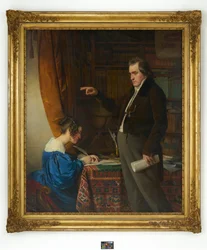 Prof. dr Ignaz Rudolf Bischoff von Altenstern dikterar för sin hustru Johanna