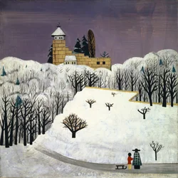 Birseck slott i snön