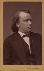 Porträtt av kompositören Johannes Brahms 1833-1897, ca. 1875.