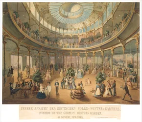 Interiörvy av det tyska folkets vinterträdgård. Interiör av den tyska vinterträdgården..., 1856.