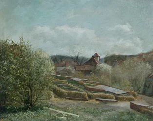Landskap med Oslo sjukhus, ca 1880 (målning)