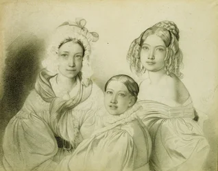 Porträtt av grevinnorna Praskovia, Nadezhda och Maria Vyazemsky, 1835