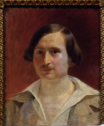 porträtt av författaren Nikolai Gogol (1809-1852)