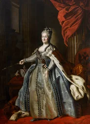 Porträtt av kejsarinnan Katarina II (1729-1796) av Rokotov, Fjodor Stepanovich (1735-1808). Olja på duk, andra hälften av 1700-talet, State A. Radishchev Art Museum, Saratov