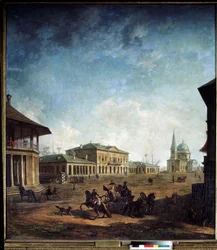 Vue de la ville de Nikolaev (Nikolayev) en Ukraina (Utsikt över staden Nikolayev). Peinture de Fyodor Yakovlevich Alexeev (1753-1824)