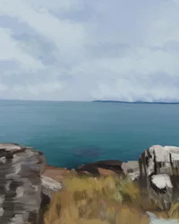 Havsutsikt från klippkanten