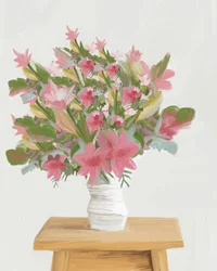 Måleriska rosa blommor