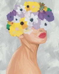 Färgglad blomkrans