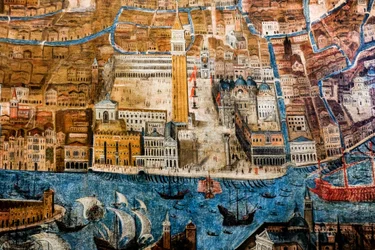 Fågelperspektiv över staden Venedig
