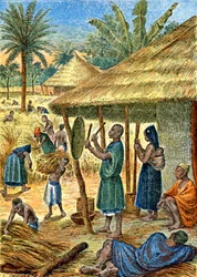 By i Sudan, ca 1900-1910 (illustration)