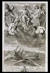 Jupiter kastar en storm på havet, illustration från bok 1, del 6, kapitel 16 av 