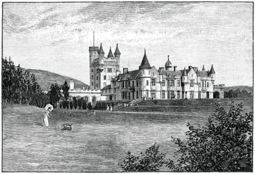 Balmoral Castle från nordväst, Aberdeenshire, Skottland, 1900.