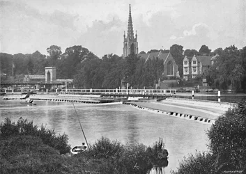 Bro och dam vid Great Marlow, c1896