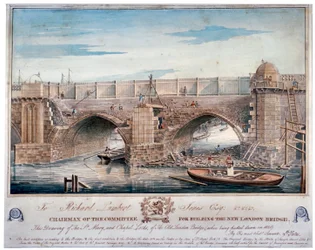 St Mary and Chapel Locks rivs ner, London Bridge, 1829.