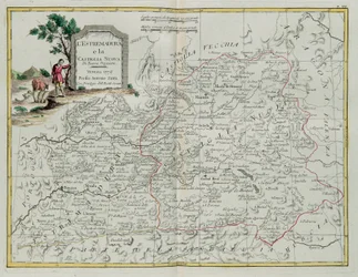 Extremadura och Castilla la Nueva, gravyr av G. Zuliani hämtad från Tome I of the Newest Atlas publicerad i Venedig 1776 av Antonio Zatta, Privat samling