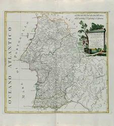 Extremadura av Portugal Alentejo eller Algarve, gravyr av G. Zuliani hämtad från Tome I av den nyaste atlasen publicerad i Venedig 1776 av Antonio Zatta, privat samling