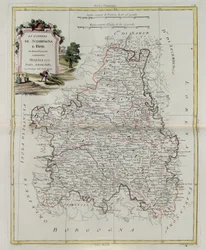 Styrning av Champagne och Brie, gravyr av G. Zuliani hämtad från Tome I of the Newest Atlas publicerad i Venedig 1777 av Antonio Zatta, Privat samling