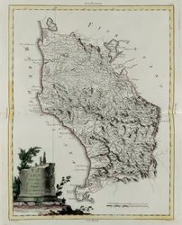 Pisas territorium, gravyr av G. Zuliani hämtad från Tome II av "Nyaste Atlas" publicerad i Venedig 1783 av Antonio Zatta, Privat samling