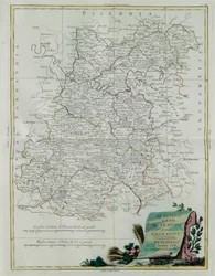The Governances of the Ile de France och Orleans, gravyr av G. Zuliani hämtad från Tome I of the Newest Atlas publicerad i Venedig 1776 av Antonio Zatta, Privat samling