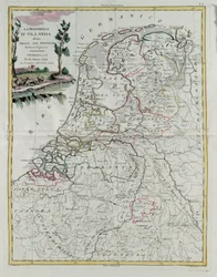 Republiken Holland delas i sina provinser, gravyr av G. Zuliani hämtad från Tome I av den nyaste atlasen publicerad i Venedig 1776 av Antonio Zatta, Privat samling