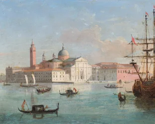 Venedig, vy över San Giorgio Maggiore (olja på koppar)