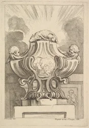 Design för en urna, 1725-72.