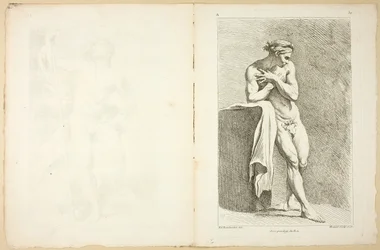 Figur (recto och verso), från Premier livre de figures d’Academies graverad delvis av professorerna vid Royal Academy