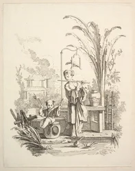Flöjtist och en barnpaukist, ca. 1742.