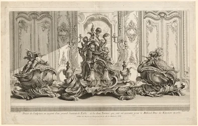Verk av Juste-Aurèle Meissonier: Silverskulpturprojekt för en stor mittpunkt..., ca. 1735-1737
