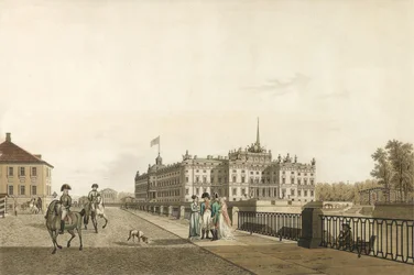 Utsikt över Mikhailovsky-palatset, 1804