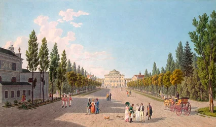 Utsikt över Pavlovskpalatset från parken, 1808.