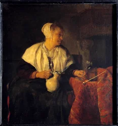 Ribottern. Målning av Gabriel Metsu (1629 - 1667) Ec. Hol.