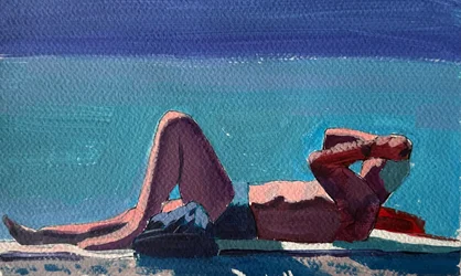 Nap By The Sea, 2024 (akryl på papper)