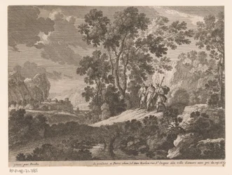 Kristus och nattvarden i Emmaus Landskap med scener ur Kristi liv (serietitel)