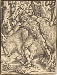 Hercules bär bort boskapen i Geryon