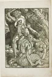 Hercules, Two Satyrs, and a Woman, tallrik två från The Labors of Hercules