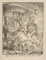 Allegori över äktenskap som gjordes av staden Paris vid födelsen av hertigen av Bourgogne, 1752.