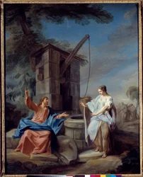 Kristus och samariten målning av Gabriel de Saint Aubin (1724-1780) 1752 sön. 1,35x1,06 m Rouen, Musee des Beaux Arts