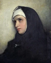 Gabriel von Max - Porträtt av en nunna