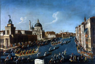 Venedig damregattan på Canal Grande. Målning av Gabriel Bella. Andra hälften av 1700-talet. Venedig Raccolta Querini - Stampalia