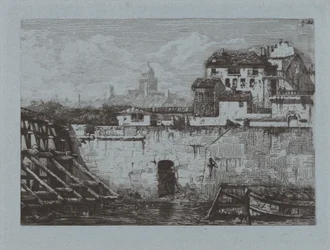 Ruinerna av Hôtel de Brentonvilliers, vid spetsen av Île Saint-Louis