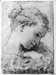 Studie av ett flickhuvud, 1700-talet 1933.