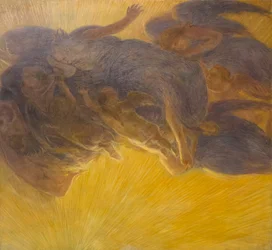 Skapandet av ljus, c. 1913, Gaetano Previati (olja på duk)