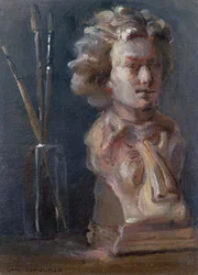 Byst av Beethoven (1770-1827) med penslar
