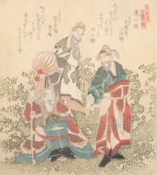 Tre stora vise män från Han-dynastin, 1800-talet.