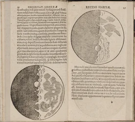 Blad av bok Sidereus Nuncius Sidereal Messenger av Galileo Galilei, 1610