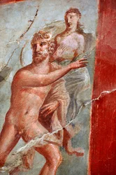 Detalj av en fresk från College eller Sacellum des Augustales, herculanum (fresk)
