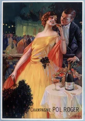Reklamaffisch för champagne Pol Roger (chromo)