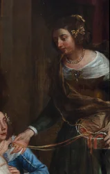 Ärkehertiginnan Isabella av Spanien, som ger sina juveler till basilikan St Martin i Halle