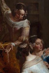 Ärkehertiginnan Isabella av Spanien, som ger sina juveler till basilikan St Martin i Halle